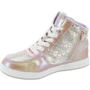 Sketchers Girl's Street Standouts 2.0-Leopard Shine Sneaker in Rose Gold